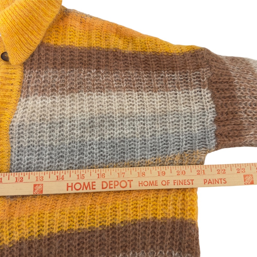 Something Navy Striped Collared Button Alpaca Woo… - image 5